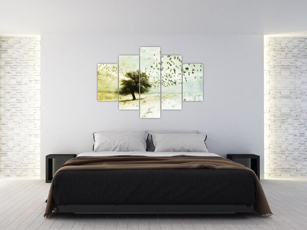 Slika - Naslikano jato ptica (150x105 cm)