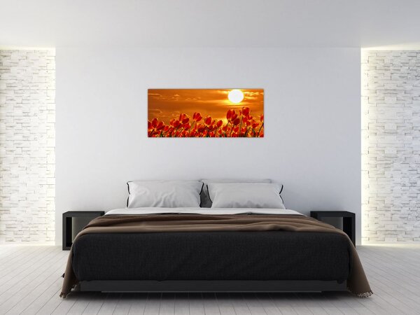 Slika cvatućeg polja s tulipanima (120x50 cm)