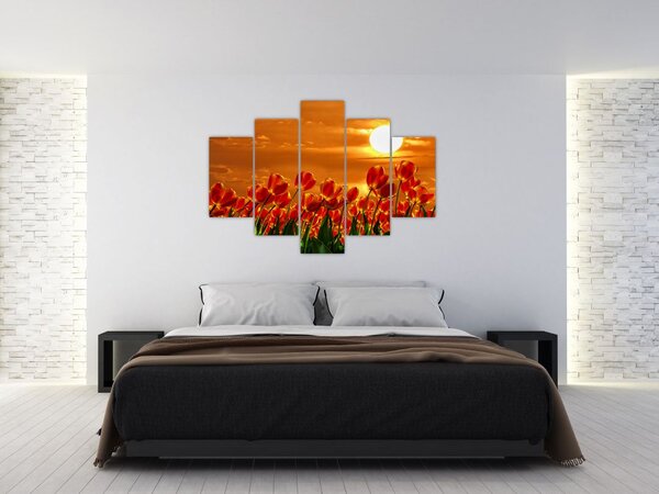 Slika cvatućeg polja s tulipanima (150x105 cm)