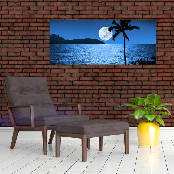 Slika - Mjesec iznad morske površine (120x50 cm)