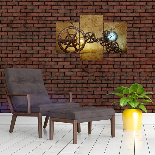 Slika povijesnih satnih mehanizama (90x60 cm)