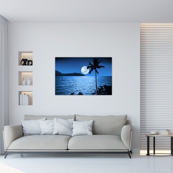 Slika - Mjesec iznad morske površine (90x60 cm)