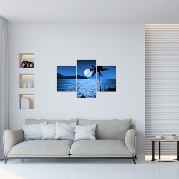 Slika - Mjesec iznad morske površine (90x60 cm)