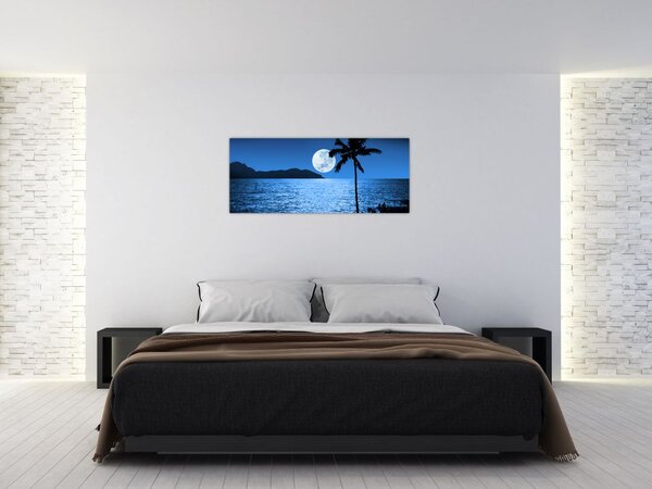 Slika - Mjesec iznad morske površine (120x50 cm)