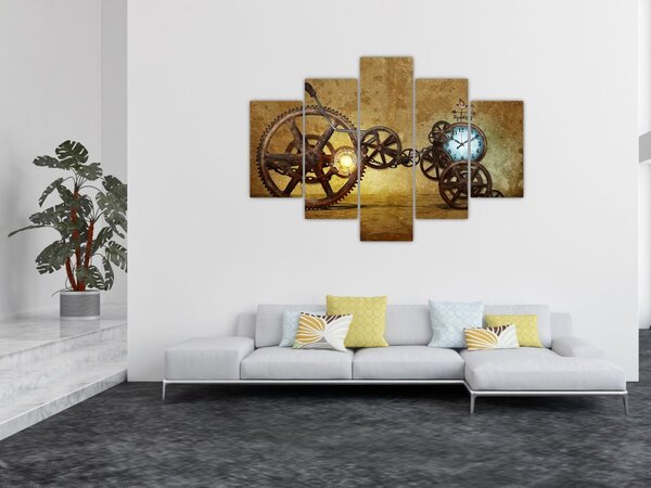 Slika povijesnih satnih mehanizama (150x105 cm)