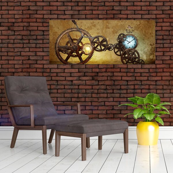 Slika povijesnih satnih mehanizama (120x50 cm)