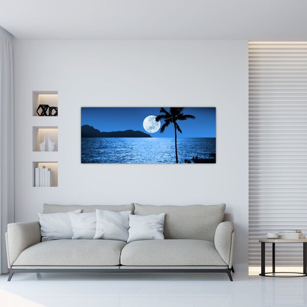 Slika - Mjesec iznad morske površine (120x50 cm)