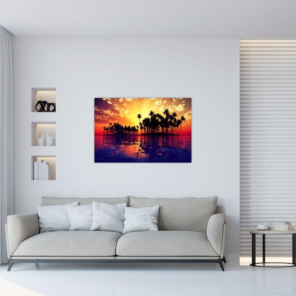 Slika otoka u zalasku sunca (90x60 cm)
