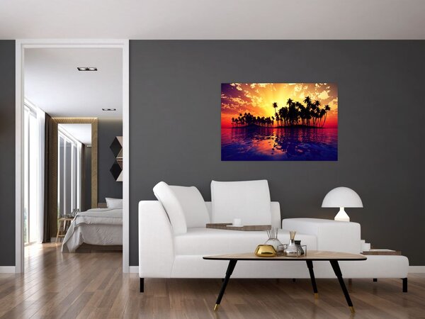 Slika otoka u zalasku sunca (90x60 cm)