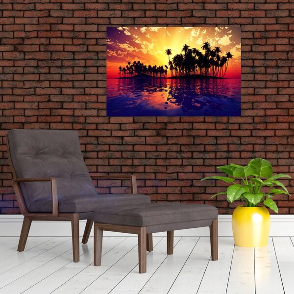 Slika otoka u zalasku sunca (90x60 cm)