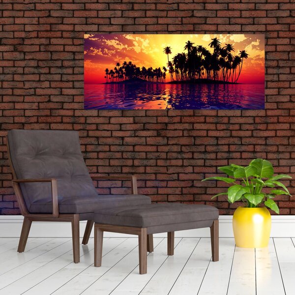 Slika otoka u zalasku sunca (120x50 cm)