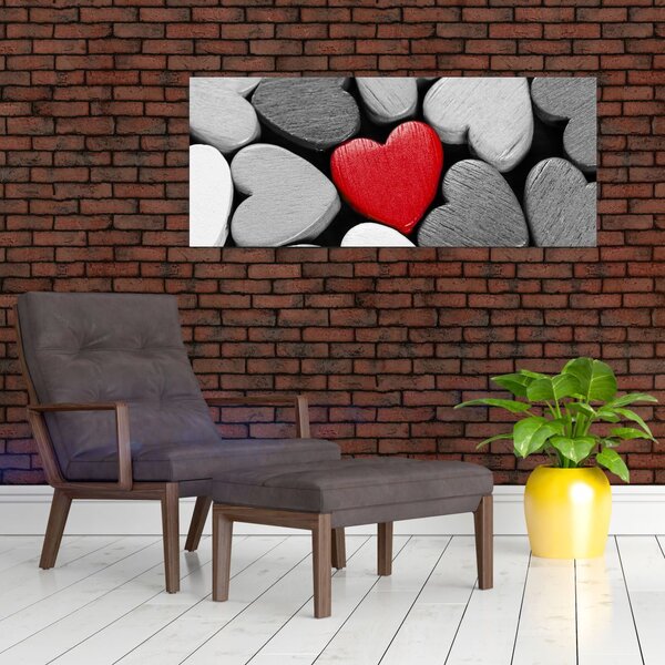 Slika drvenih srca (120x50 cm)