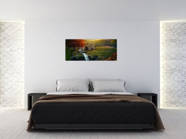Slika kućice u bajkovitom krajoliku (120x50 cm)