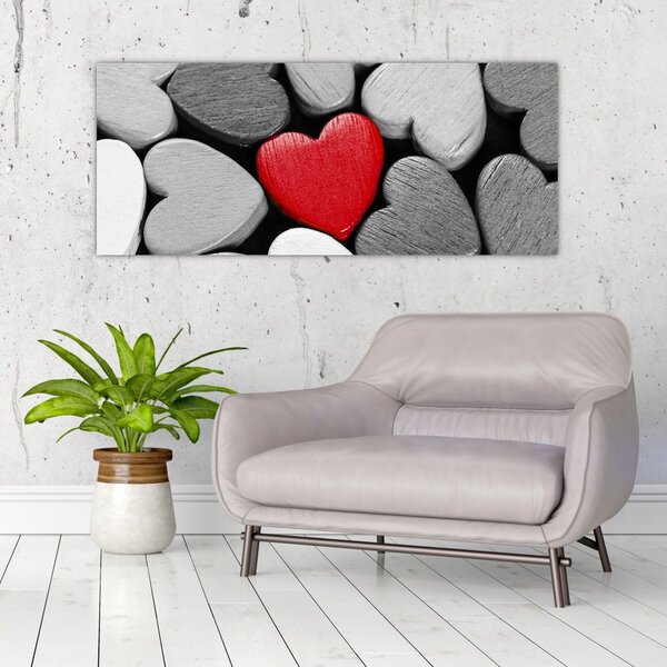 Slika drvenih srca (120x50 cm)