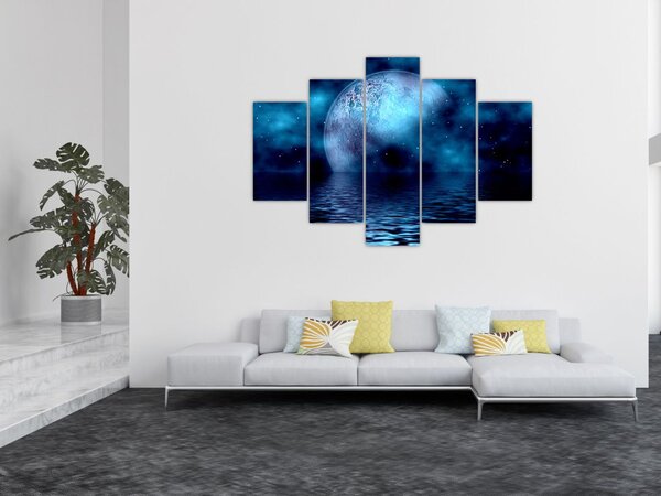 Slika Mjeseca iznad morske površine (150x105 cm)