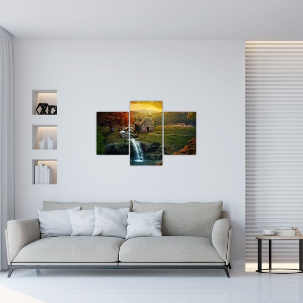 Slika kućice u bajkovitom krajoliku (90x60 cm)
