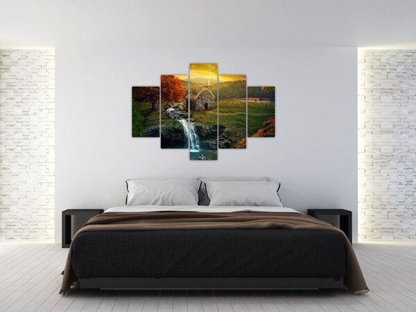 Slika kućice u bajkovitom krajoliku (150x105 cm)