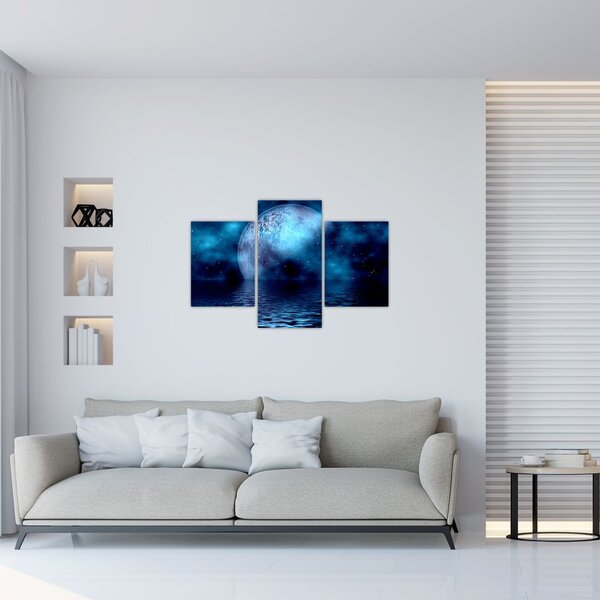 Slika Mjeseca iznad morske površine (90x60 cm)