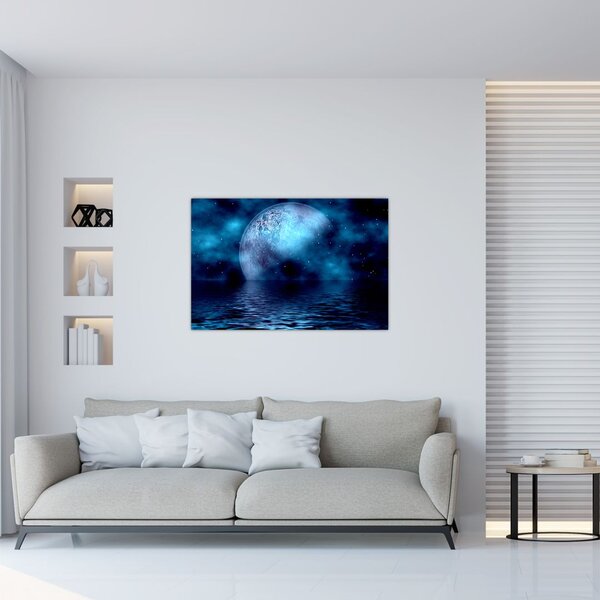Slika Mjeseca iznad morske površine (90x60 cm)