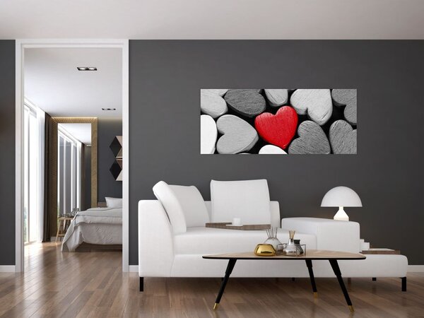 Slika drvenih srca (120x50 cm)