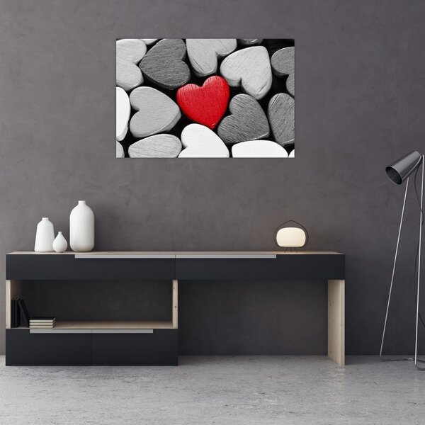 Slika drvenih srca (90x60 cm)