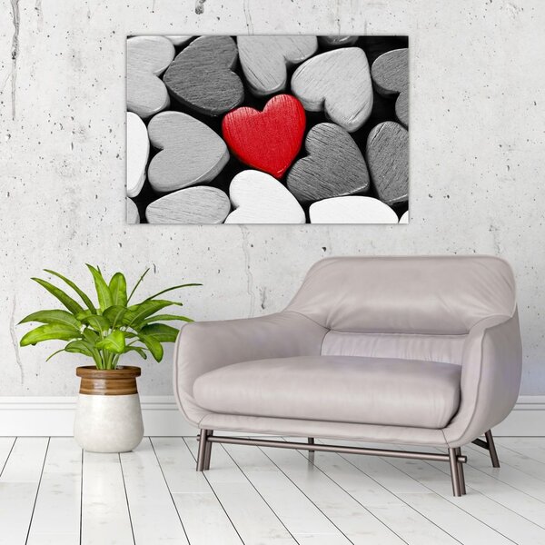 Slika drvenih srca (90x60 cm)