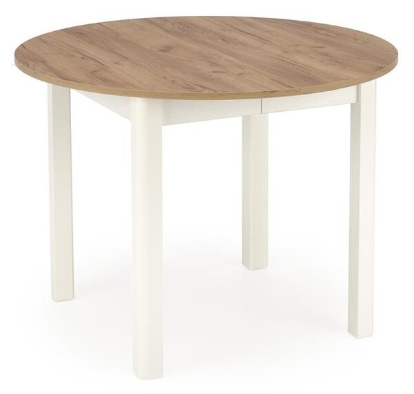 Blagovaonski stol na razvlačenje 102-142 cm Ralllon (hrast craft + bijela) (za 4 do 6 osoba)