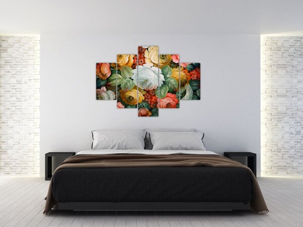 Slika naslikanog buketa cvijeća (150x105 cm)