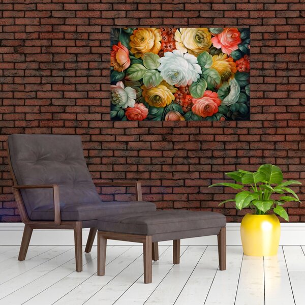 Slika naslikanog buketa cvijeća (90x60 cm)