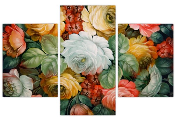 Slika naslikanog buketa cvijeća (90x60 cm)
