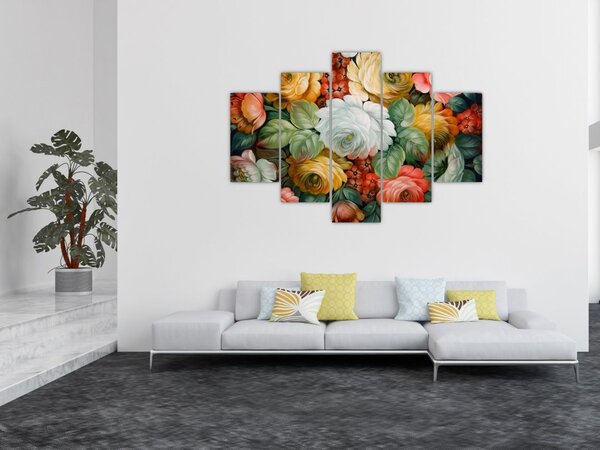 Slika naslikanog buketa cvijeća (150x105 cm)