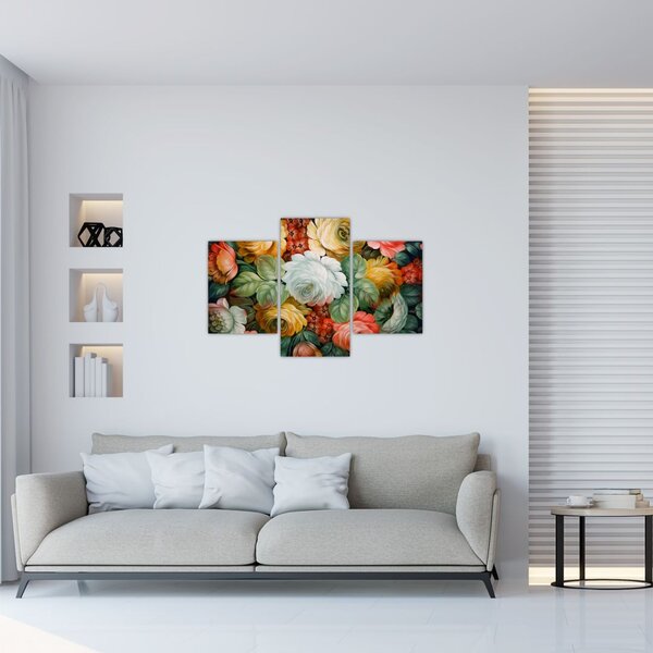 Slika naslikanog buketa cvijeća (90x60 cm)