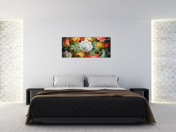 Slika naslikanog buketa cvijeća (120x50 cm)