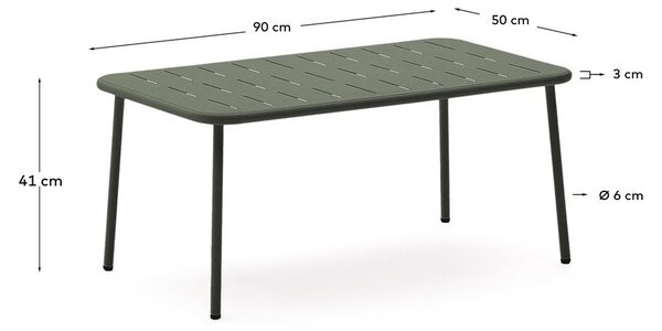 Željezni vrtni stolić za kavu 50x90 cm Zivia – Kave Home