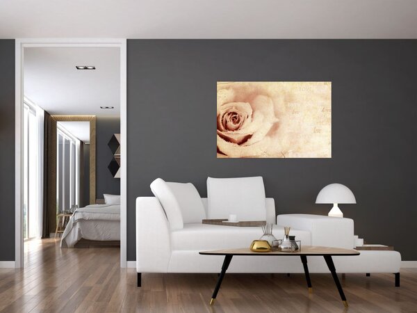 Slika - Cvijet ruže za zaljubljene (90x60 cm)