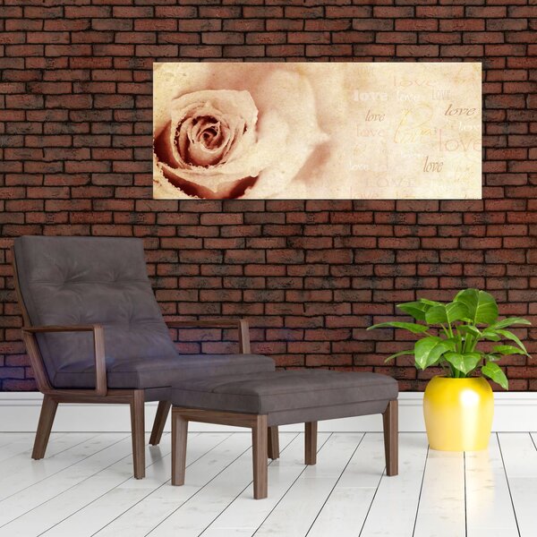 Slika - Cvijet ruže za zaljubljene (120x50 cm)