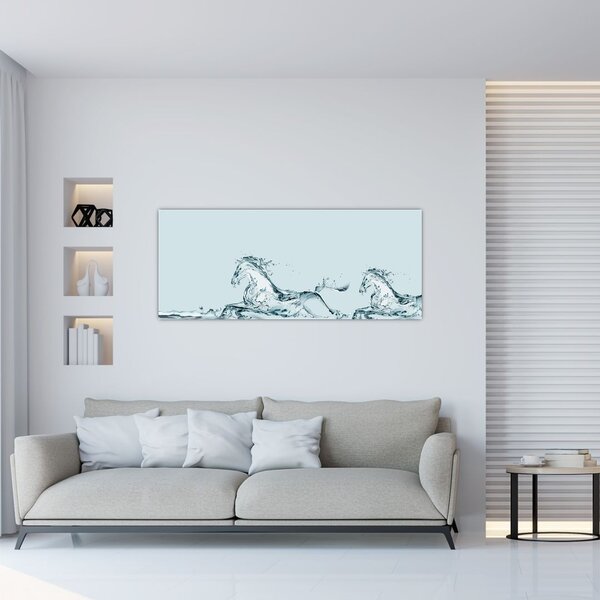 Slika - Konji od kapljica vode (120x50 cm)
