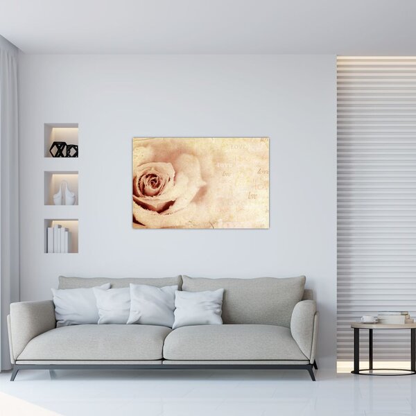 Slika - Cvijet ruže za zaljubljene (90x60 cm)