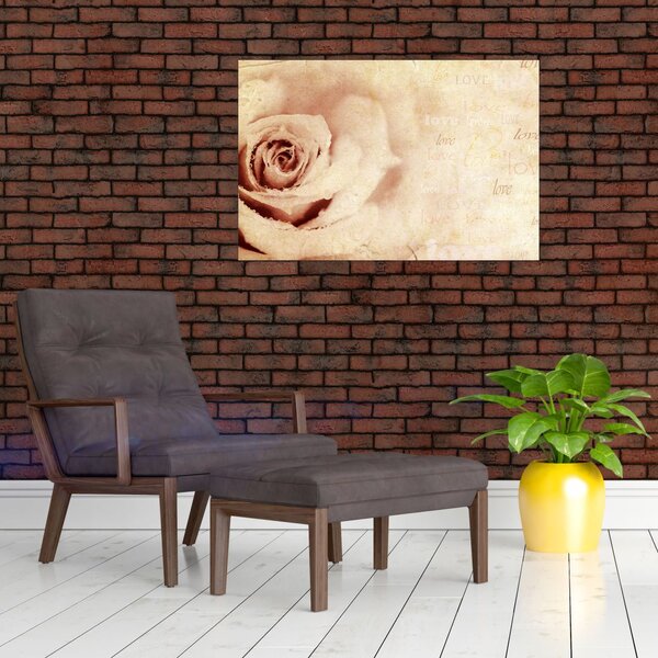 Slika - Cvijet ruže za zaljubljene (90x60 cm)