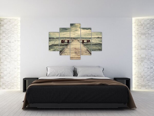 Slika drvenog mola na moru (150x105 cm)