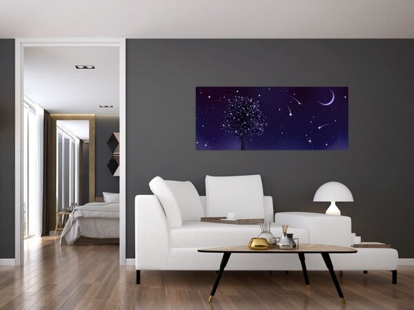 Slika - Noć zabilježena ilustracijom (120x50 cm)
