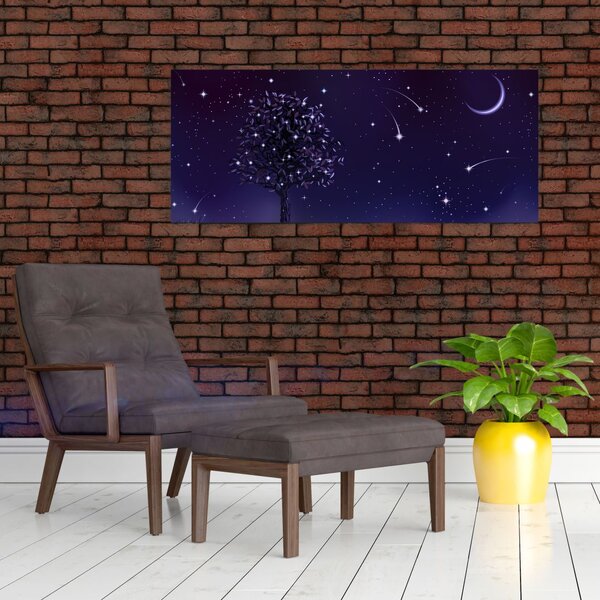 Slika - Noć zabilježena ilustracijom (120x50 cm)