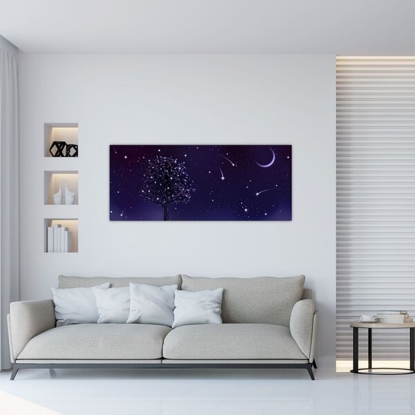 Slika - Noć zabilježena ilustracijom (120x50 cm)