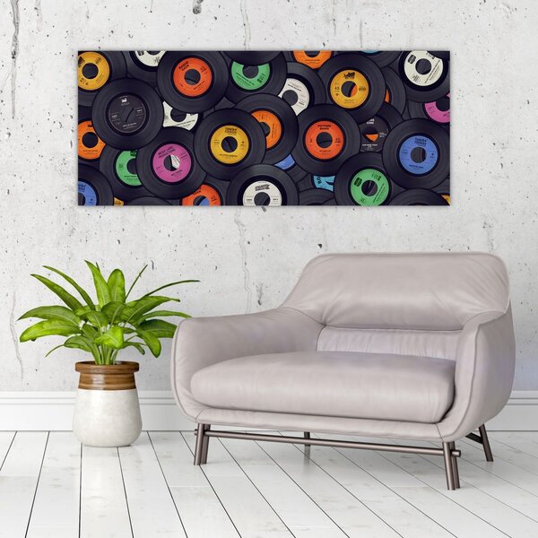 Slika - Glazbene gramofonske ploče (120x50 cm)
