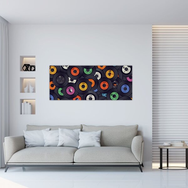Slika - Glazbene gramofonske ploče (120x50 cm)