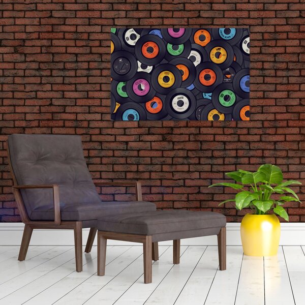 Slika - Glazbene gramofonske ploče (90x60 cm)