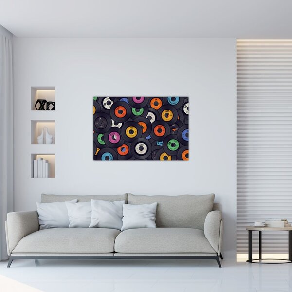 Slika - Glazbene gramofonske ploče (90x60 cm)