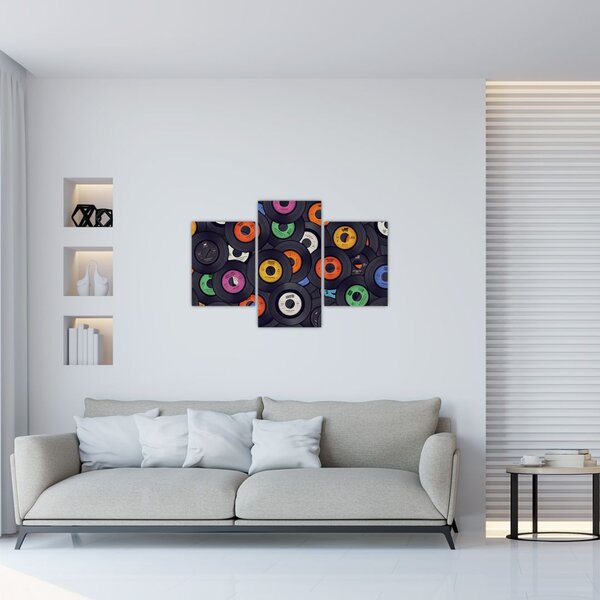 Slika - Glazbene gramofonske ploče (90x60 cm)
