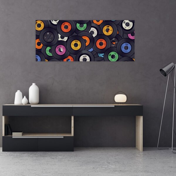Slika - Glazbene gramofonske ploče (120x50 cm)