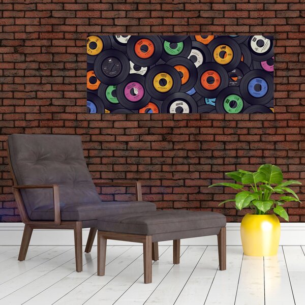 Slika - Glazbene gramofonske ploče (120x50 cm)